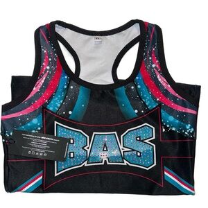 NWT Nuvo Athletic girls cheer gymnastics top YL size 10/12